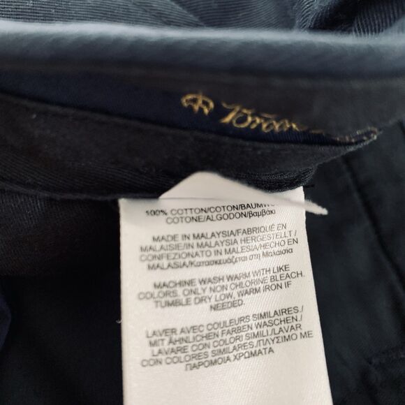 Brooks Brothers Pants Men 42x32 Advantage Chino Thompson Navy Blue Pleated Work - Picture 6 of 12